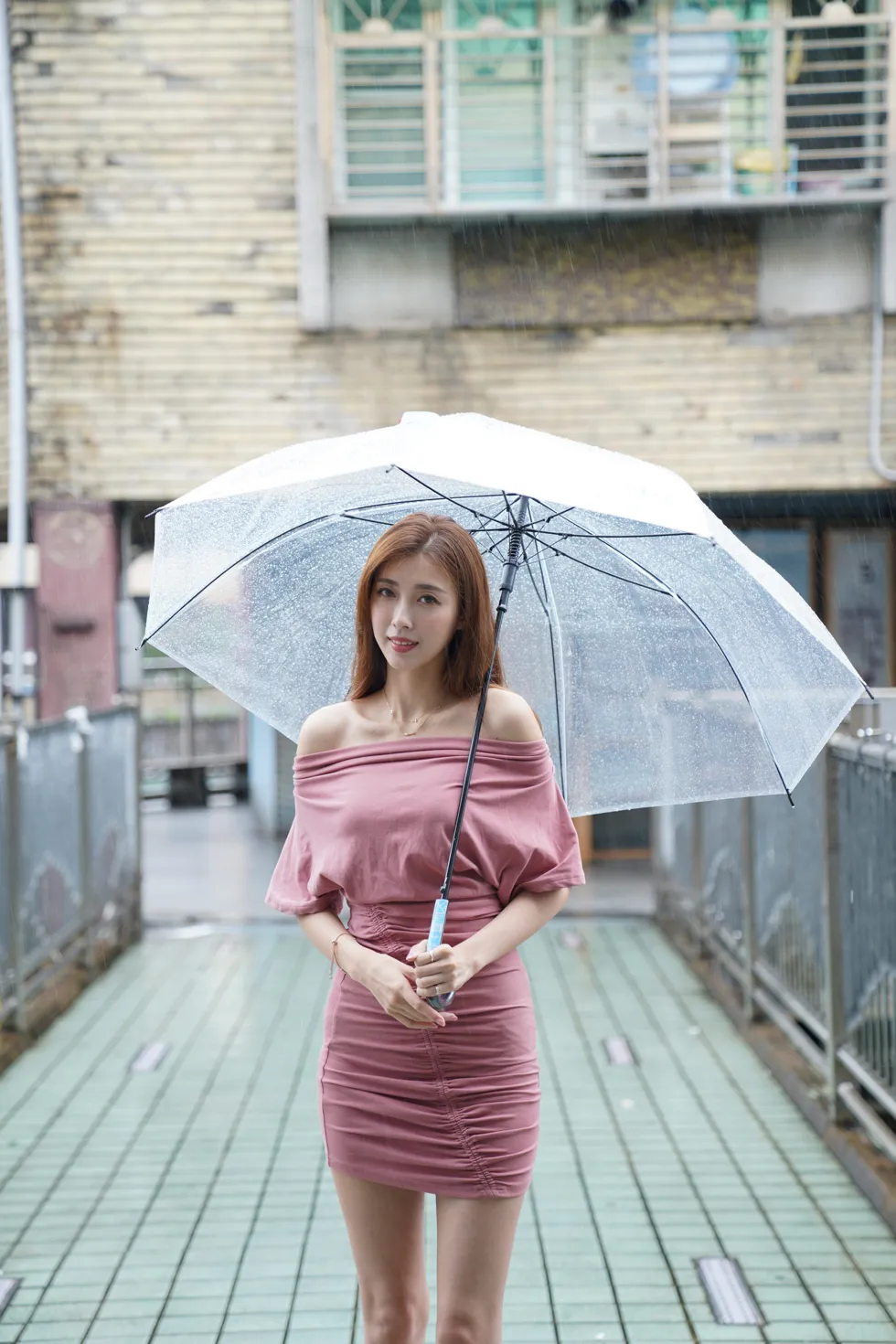 [Mzsock] NO.130 Liao Tingqi, off-shoulder dress and short skirt, cool and beautiful legs street photography#[100P]-56