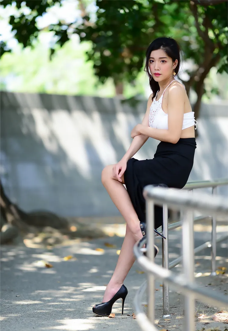 [Mzsock] NO.162 Sasha belly-baring high-cut long skirt with high heels and beautiful legs street photography#[105P]-22